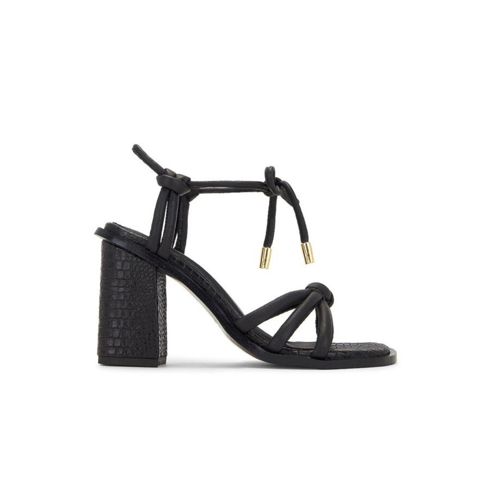 Kaanas Black Block Heel Sandals